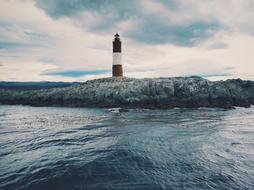 blue Sea and Lighthouse on Island