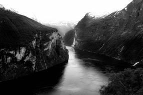 Panoramic fjord landscape