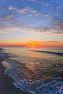 Sunset Water Sea red blue