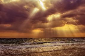 landscape of Sunset over Sea Beach