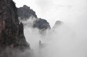 fog in the mountain landscape of china