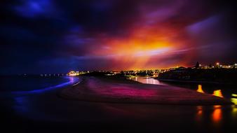 dramatic sunset over coastal city, Australia