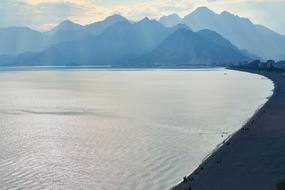 panoramic view of turkey coast at dusk