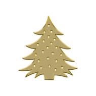 Beautiful, gold Christmas tree, with the decorations, at white background, clipart