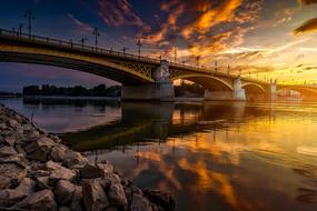 Hungary Bridge night lights