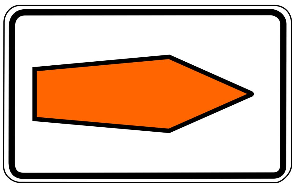 orange arrow on the sign