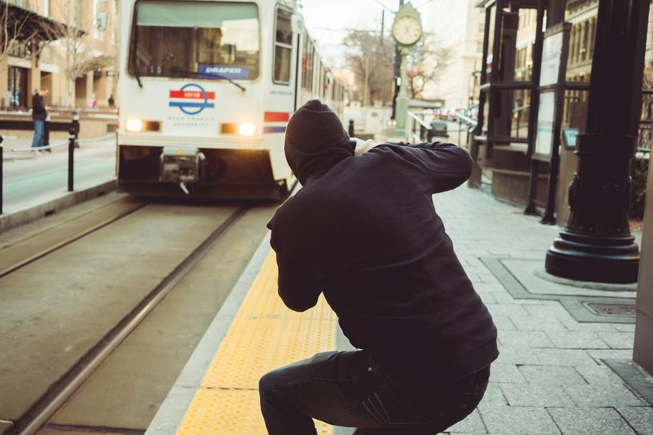 man by the train