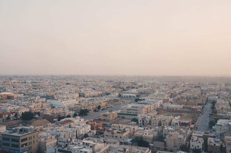 aerial view of the town