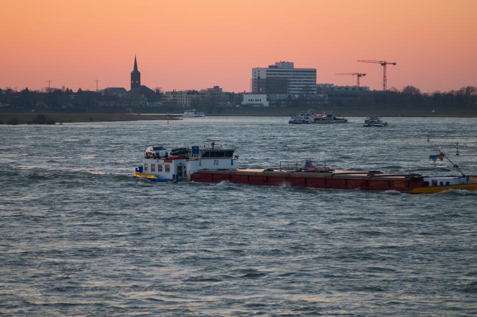 Transport Ship in Sea
