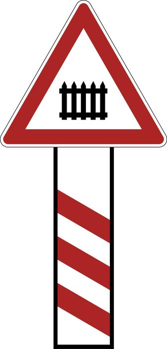 railway crossing road sign