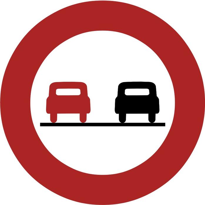 the sign with cars is colored