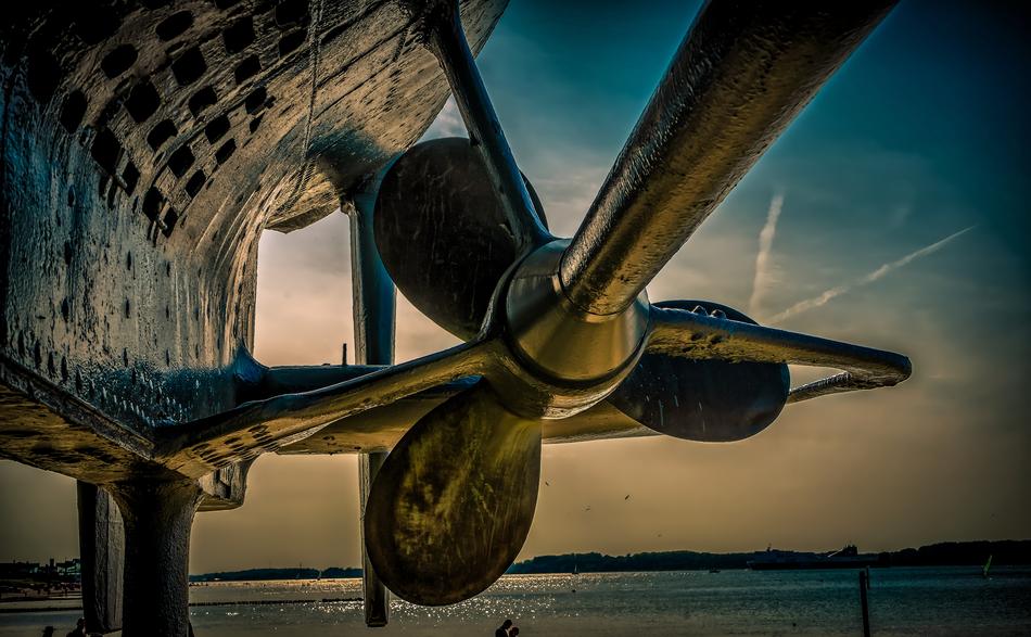 Boat Screw Propeller near the Baltic Sea