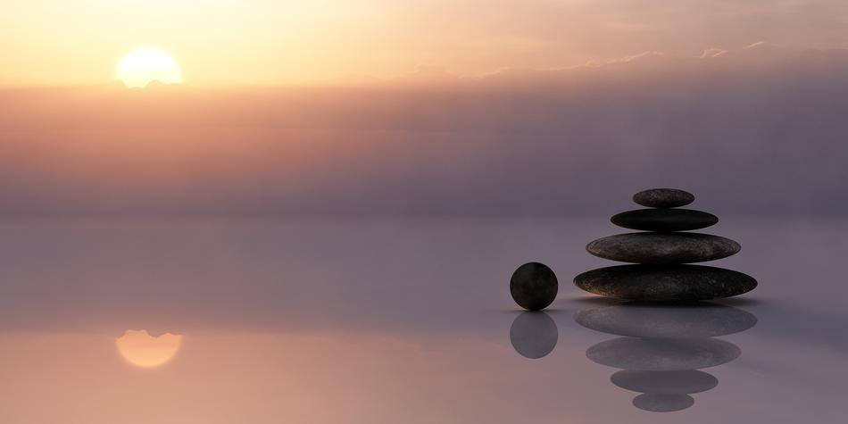 Balance stones at tranquil background