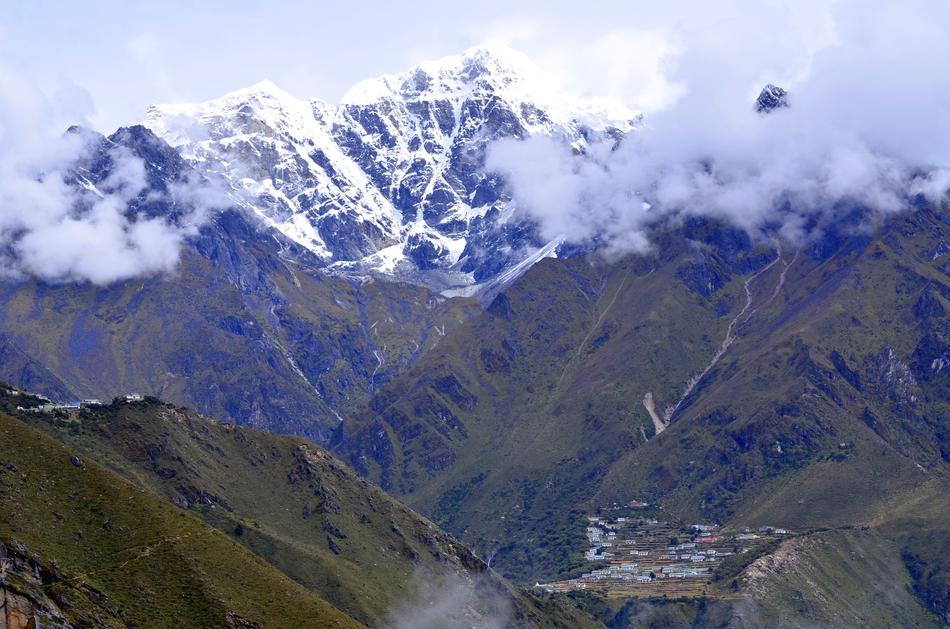 panorama of the peaks of the Himalayas, Nepal