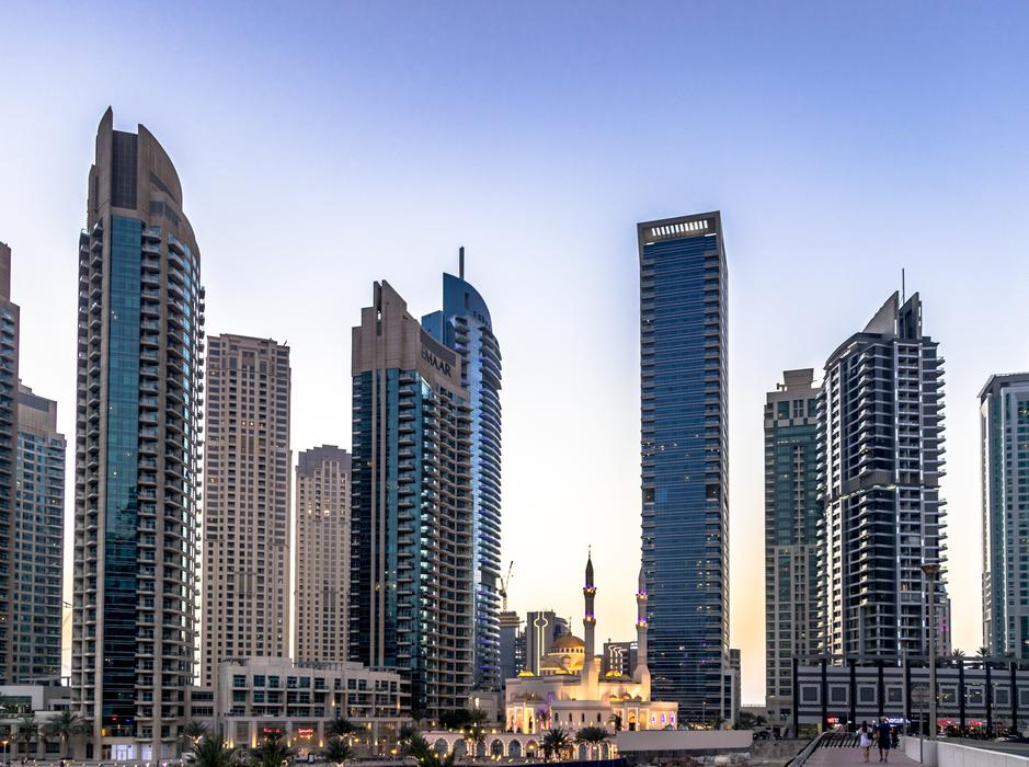 photo of the seaport and skyscrapers in Dubai