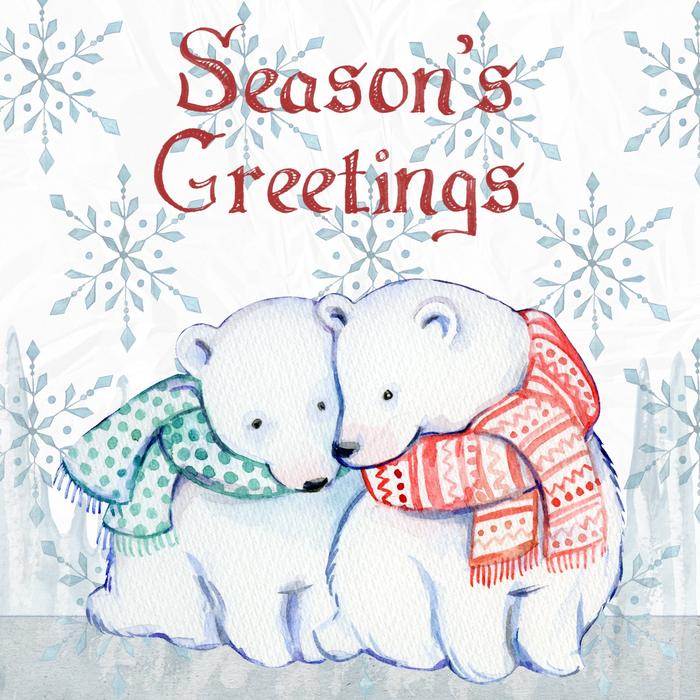 christmas watercolor ice bears drawing
