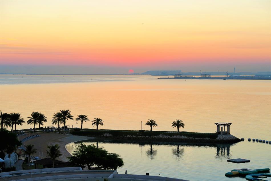 sunrise over the coast in Doha, Dakar