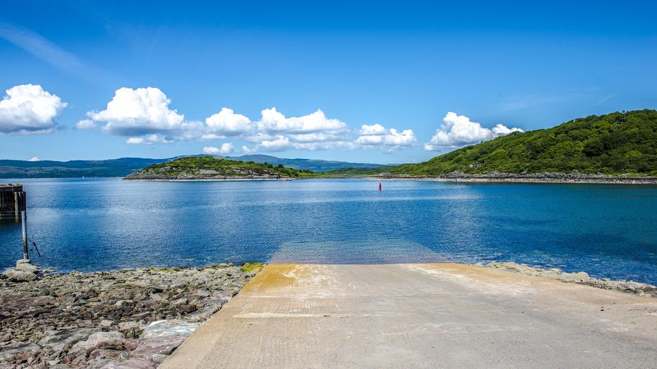 landscape of the ferry dock in Scotland