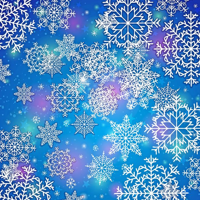 festive snowflakes on a blue background