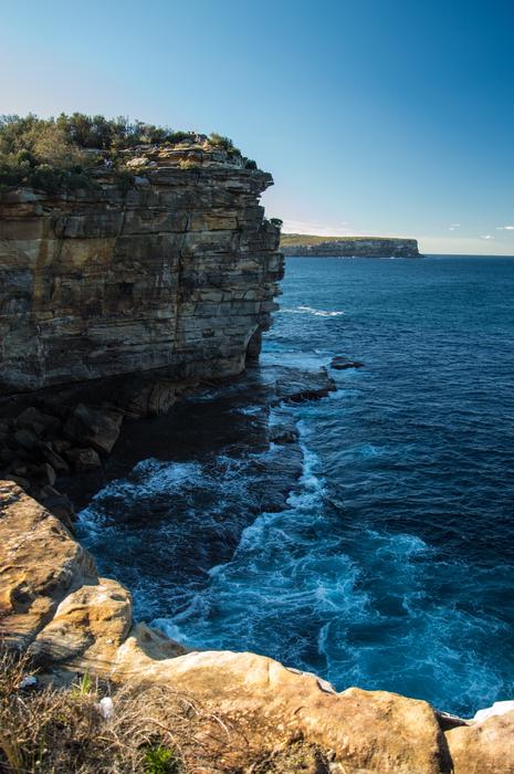 rounded cliff by the ocean