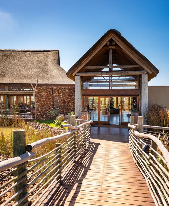 wooden footbridge to Lodge in Africa