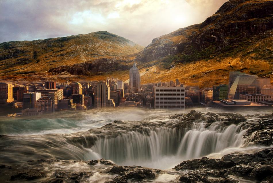 Landscape of Fantasy city