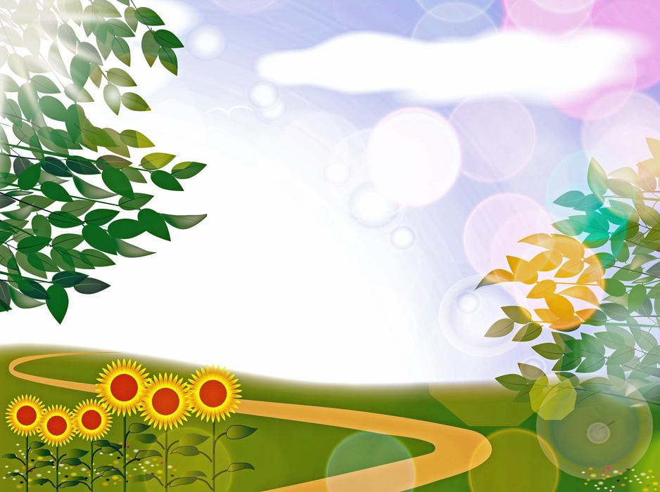 clipart of sunflowers and walking path
