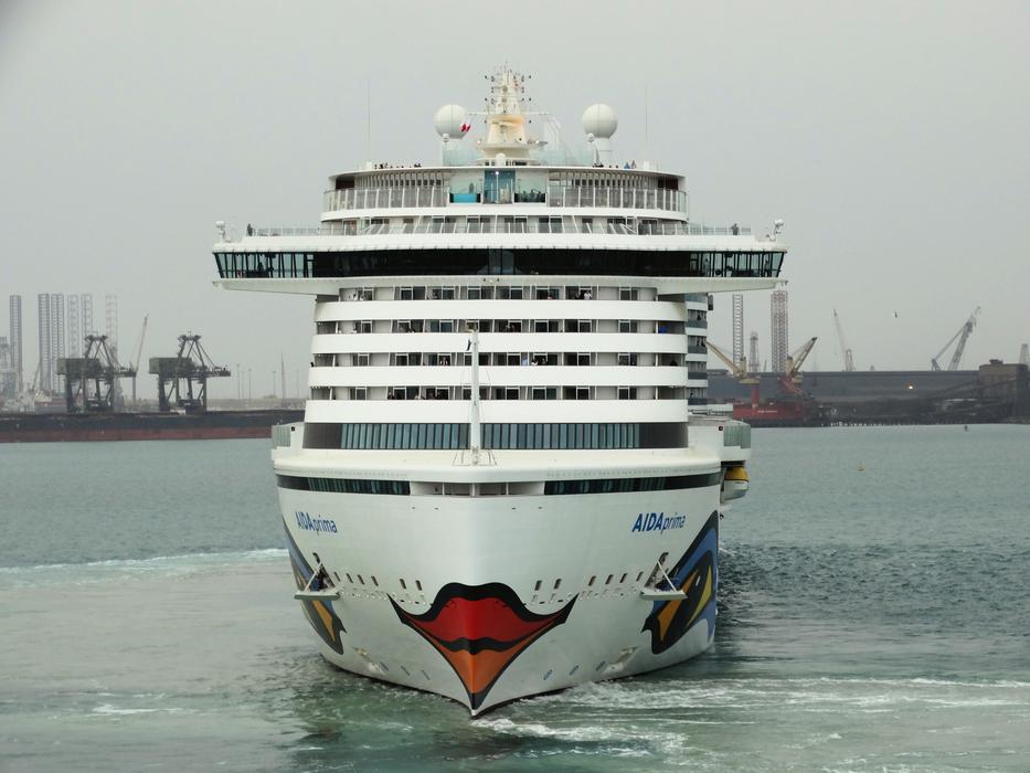 cruise ship with funny decoartion