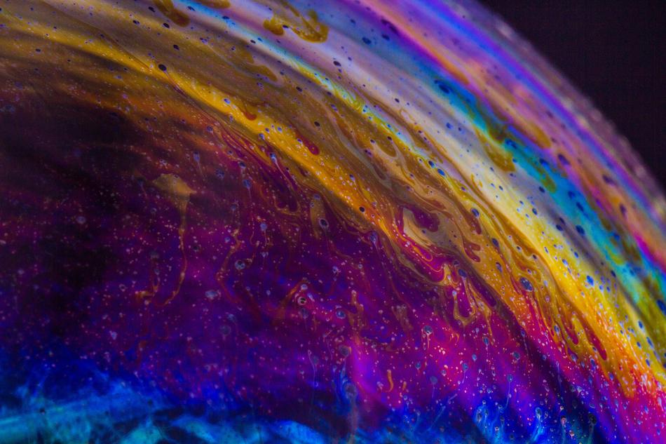 color shell on bubble close-up