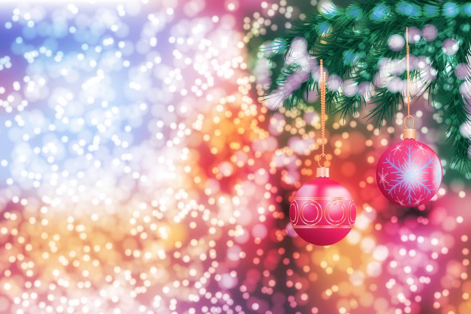 christmas decoration with pink balls