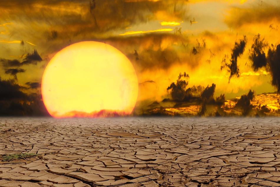 painted desert against the backdrop of the great evening sun