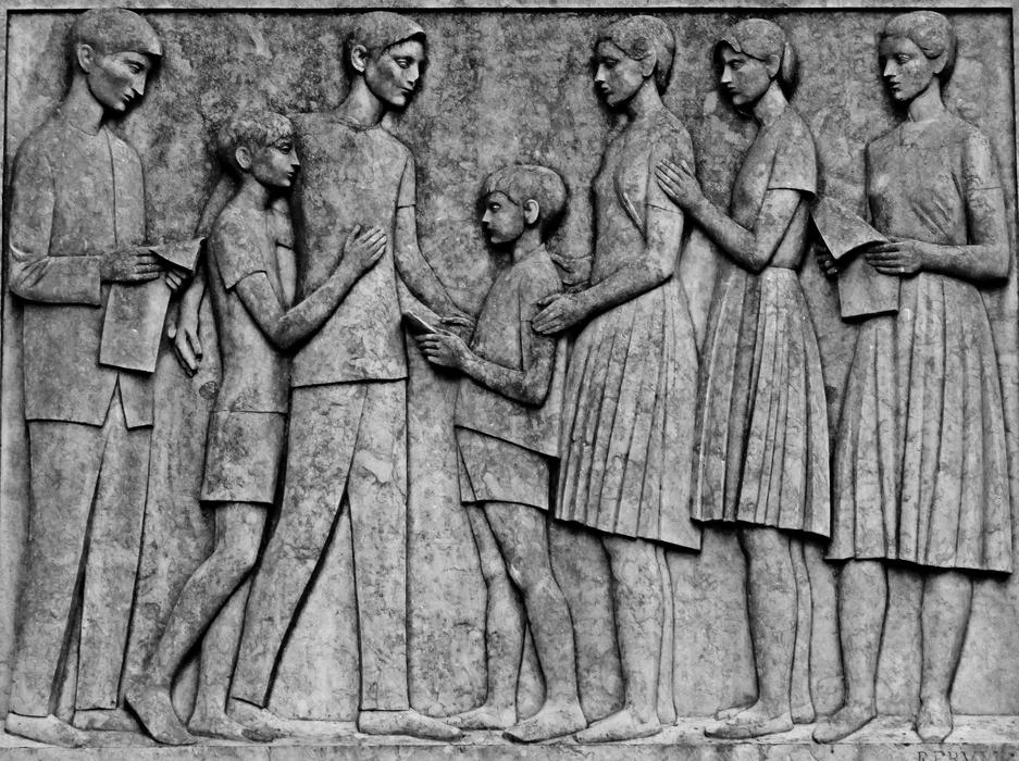 Relief Figures stone wall