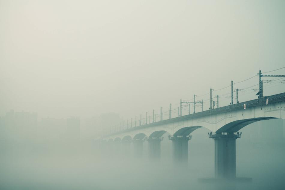 bridge architecture in dense fog