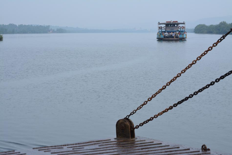 ferry to goa on a cloudy day