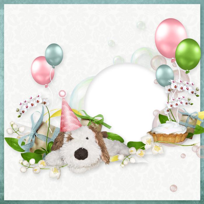 photo frame of dog on birthday party