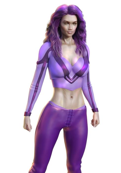 violet women future travel drawing