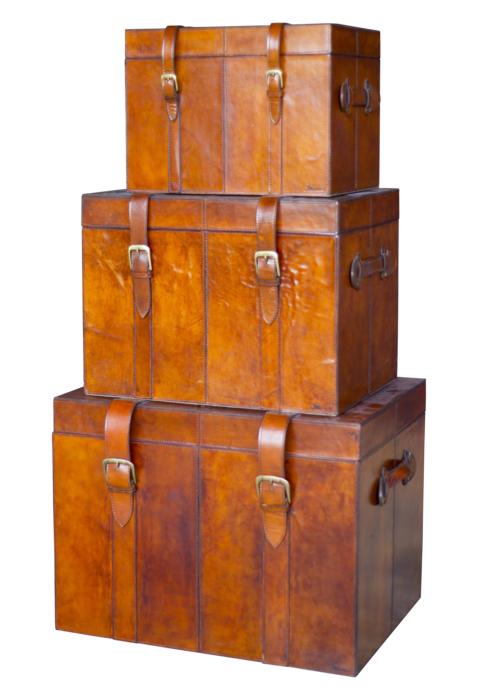 Luggage Set Leather brown