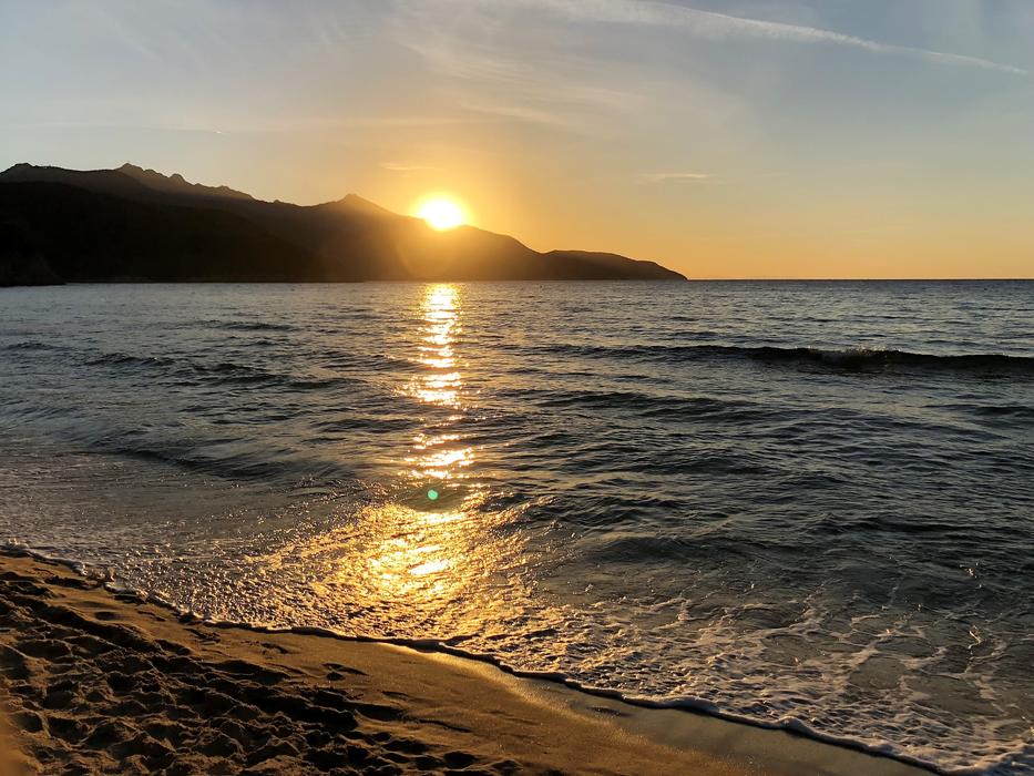 sunset over the coast of tuscany