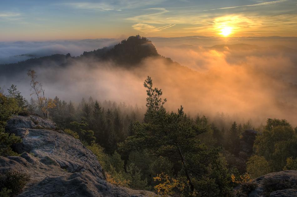 Sun Clouds Sky fog