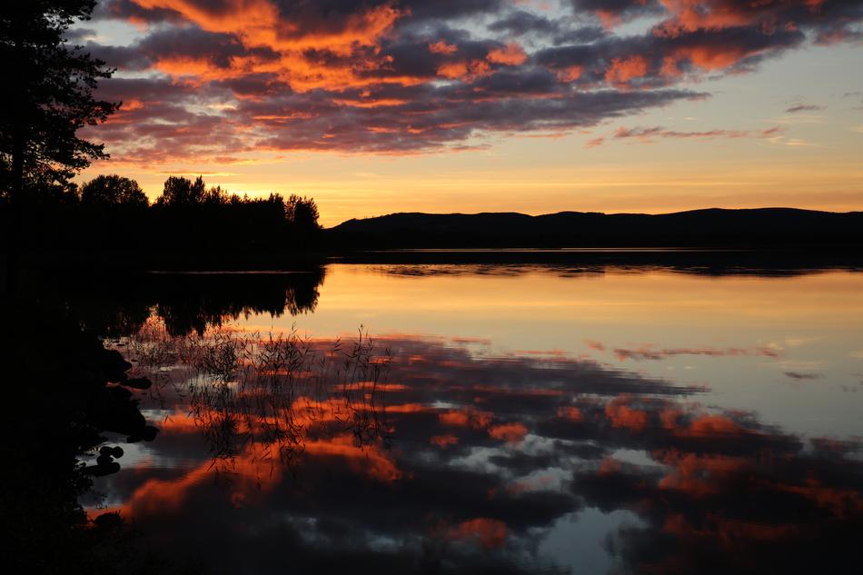Sunset Lapland water