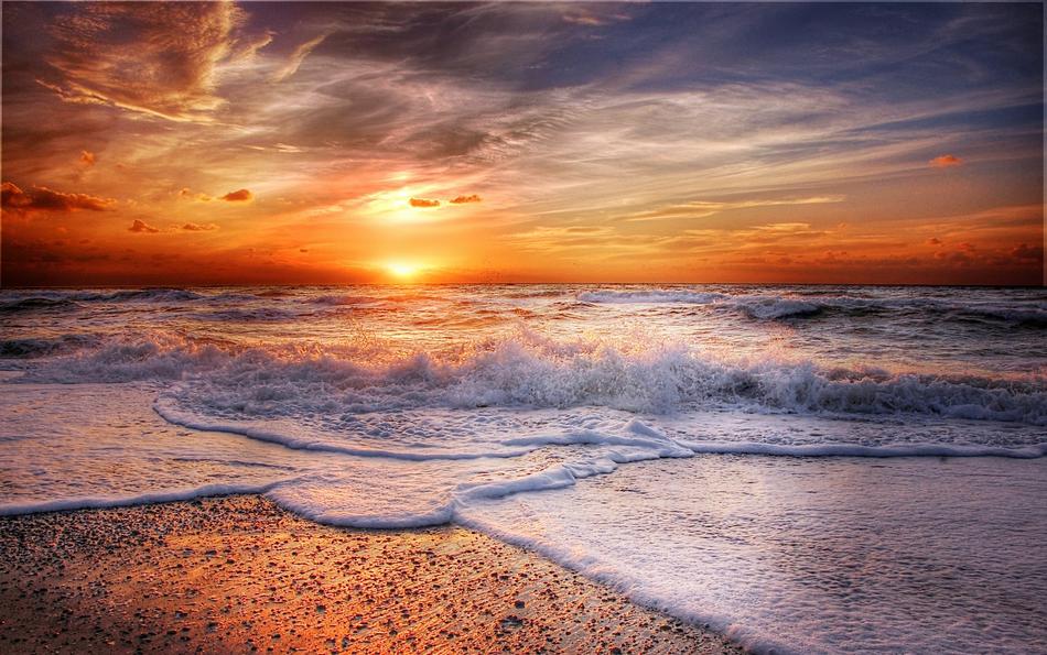 Sea Beach in Denmark at dusk