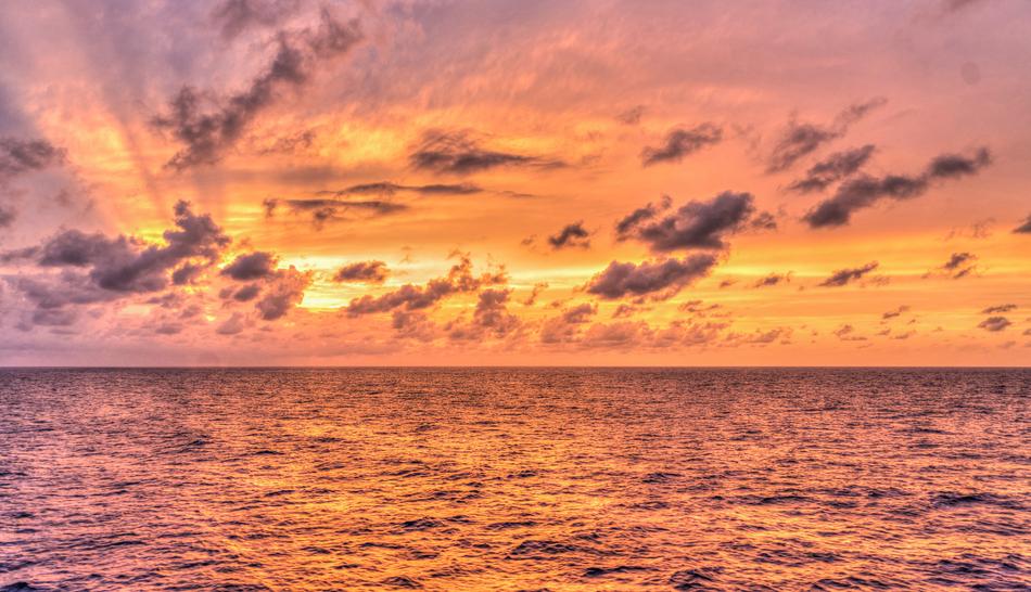red Sunset Reflection
