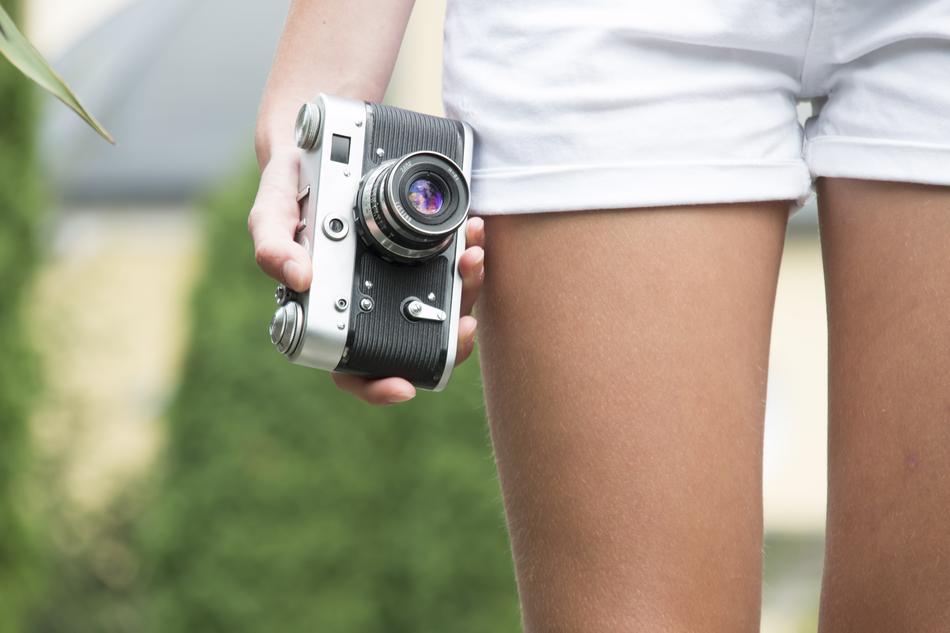 Girl with old Camera