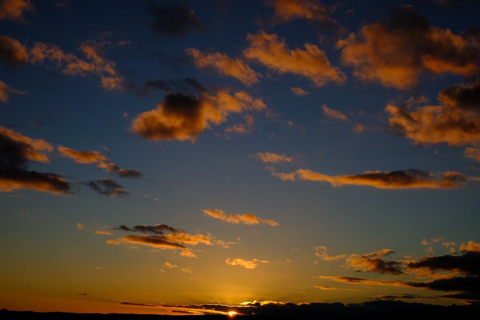 sunset in the clouds at dusk close up