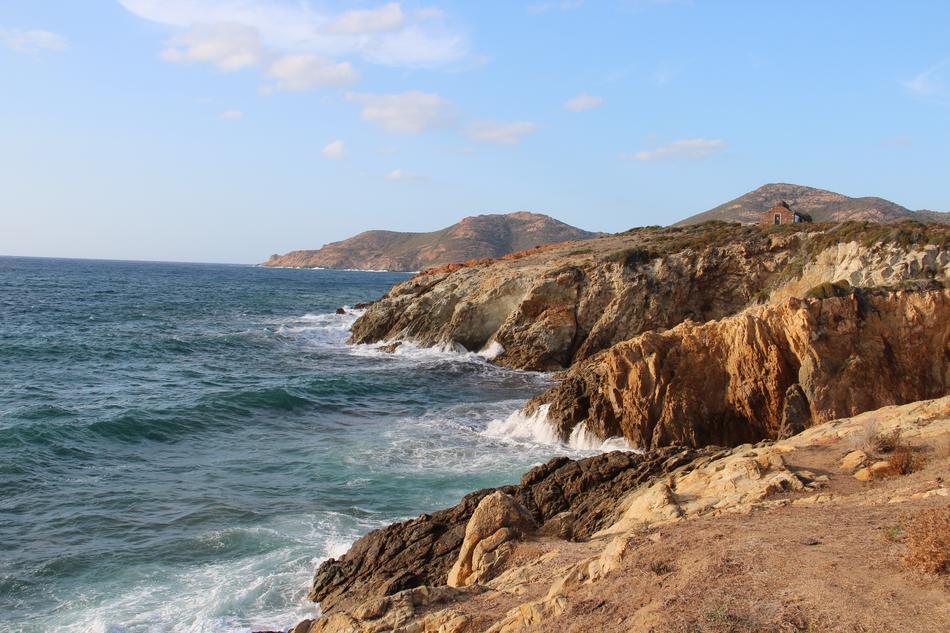 panorama of rocky coastline of Corsica