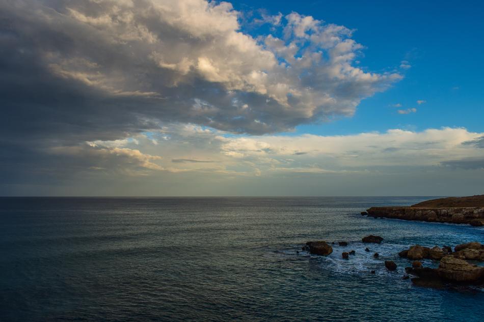 sky with clouds over the coast of cyprus