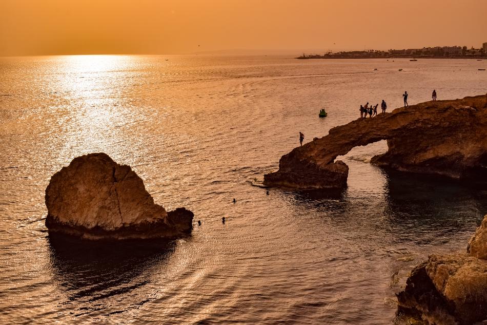 landscape of Ayia Napa Lovers Bridge in Cyprus