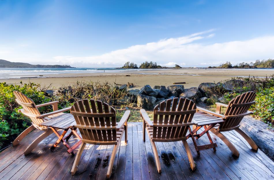 Beautiful Blue British sky and chairs