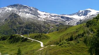 landscape in the mountains with green trees