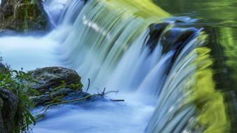 green blue Waterfall Nature